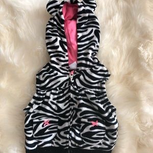 Cute Carter’s zebra baby girl vest with hood